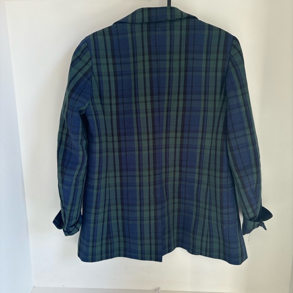 Sunday Best // Aritzia Blue & Green Checkered Preppy Blazer - Picture 2 of 2